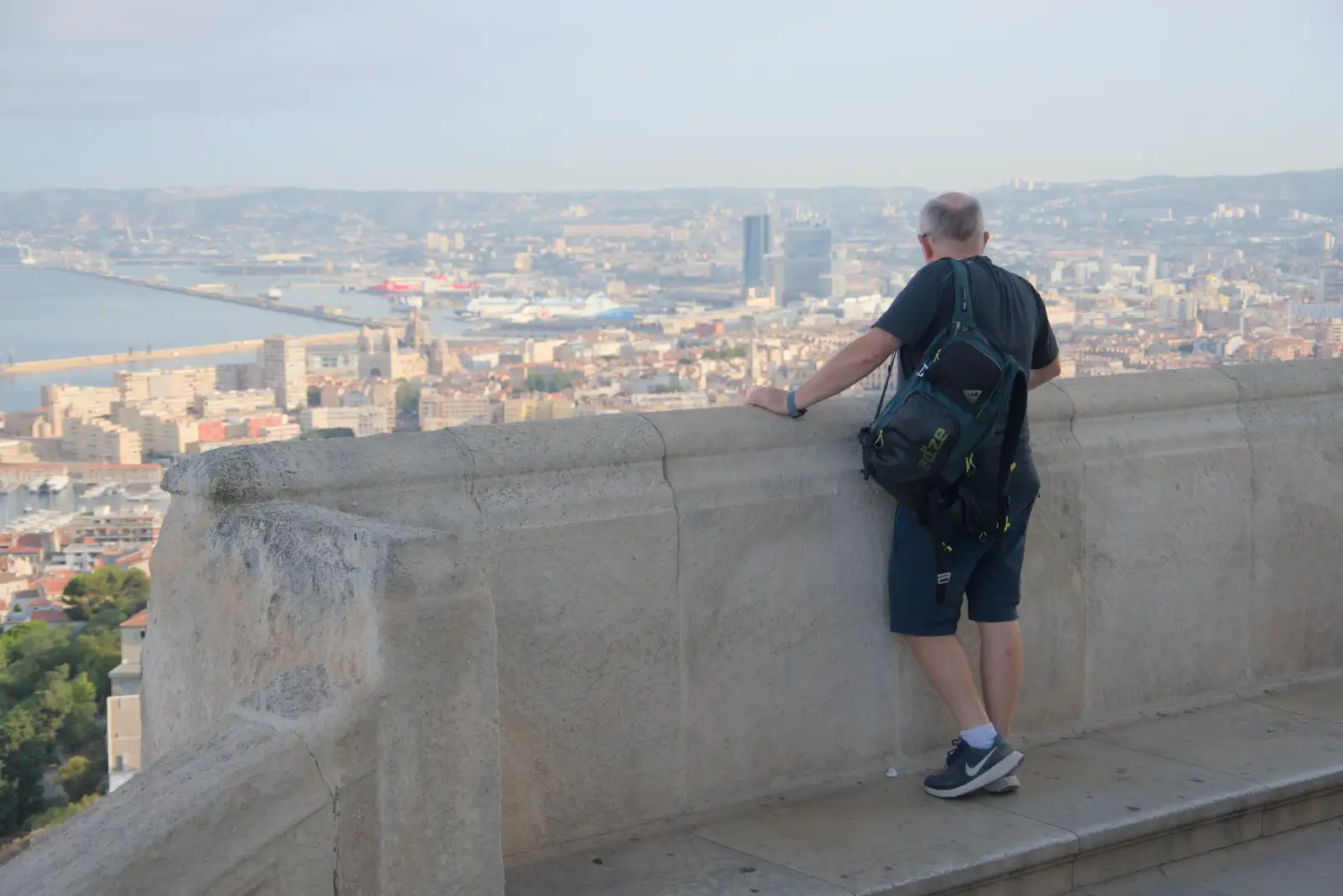 Hamish looks out over Marseille, from Olympic Non-Sailing, Notre Dame, and the Journey Home, Marseille, France - 8th August 2024