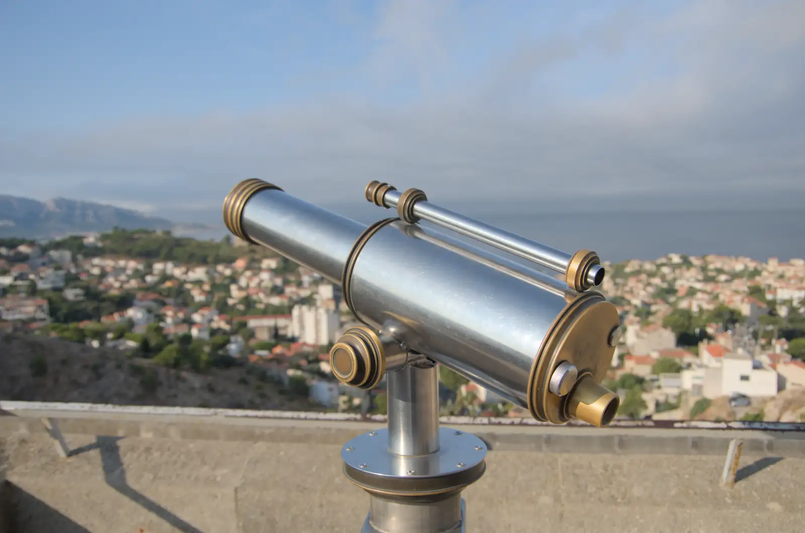 A nice old telescope, from Olympic Non-Sailing, Notre Dame, and the Journey Home, Marseille, France - 8th August 2024