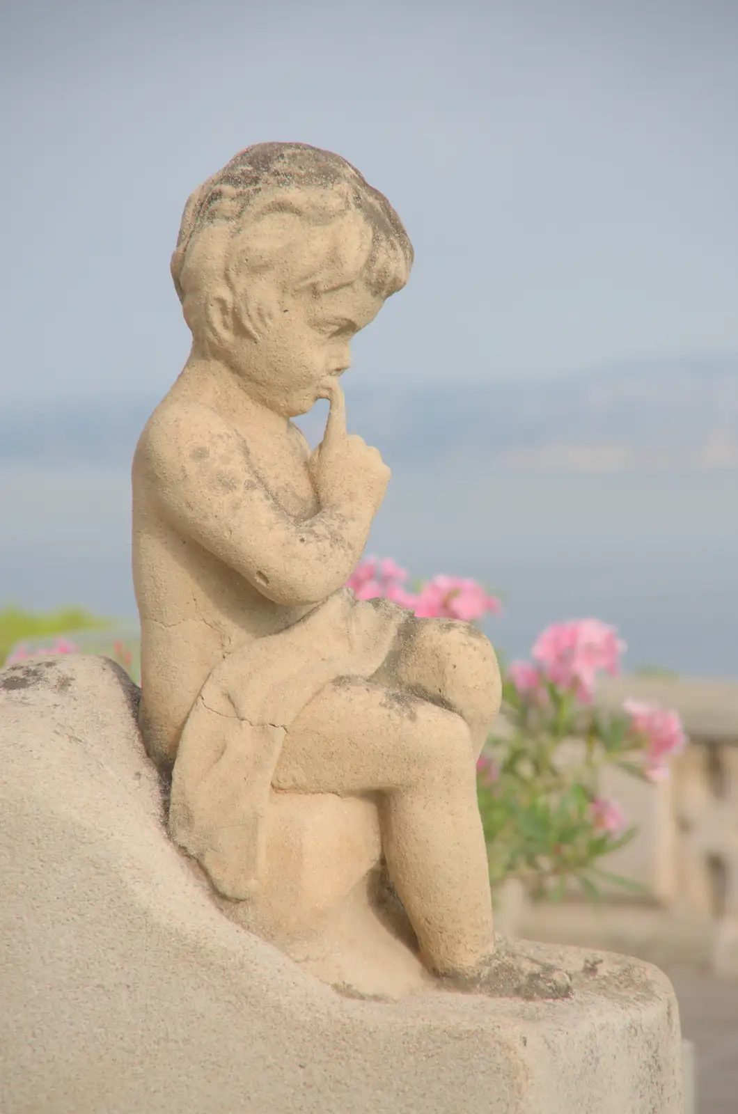 A statue tells the world to shush, from Olympic Non-Sailing, Notre Dame, and the Journey Home, Marseille, France - 8th August 2024