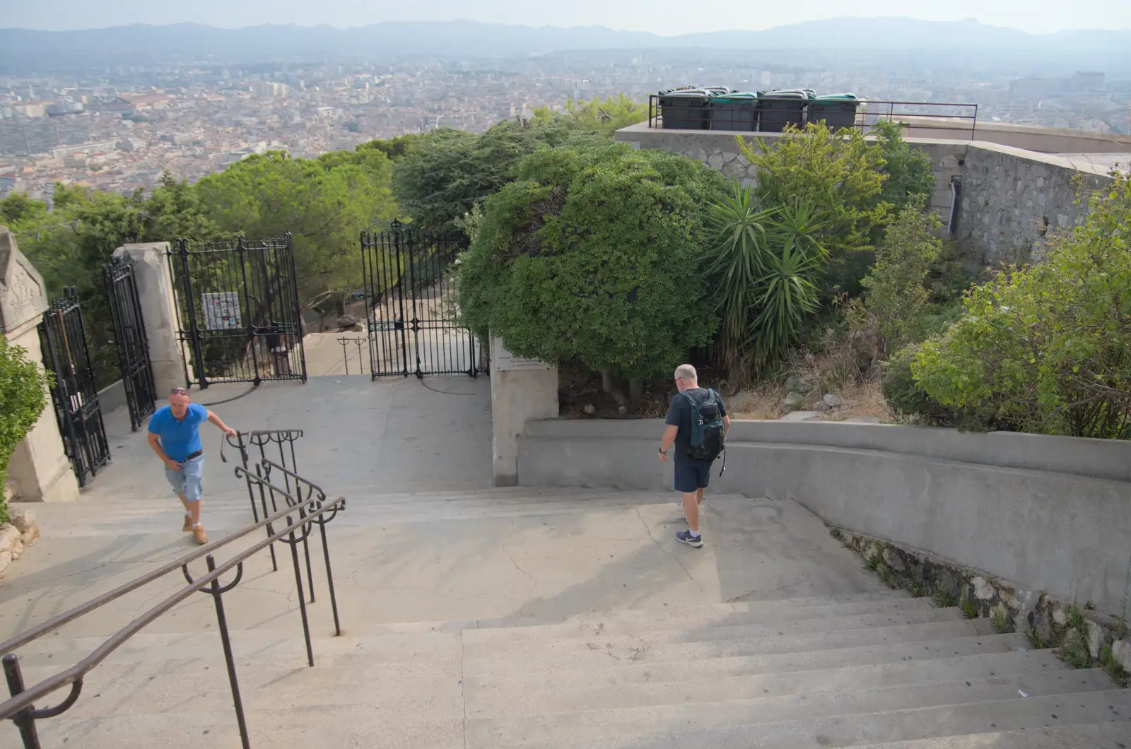 Hamish walks down the steps, from Olympic Non-Sailing, Notre Dame, and the Journey Home, Marseille, France - 8th August 2024