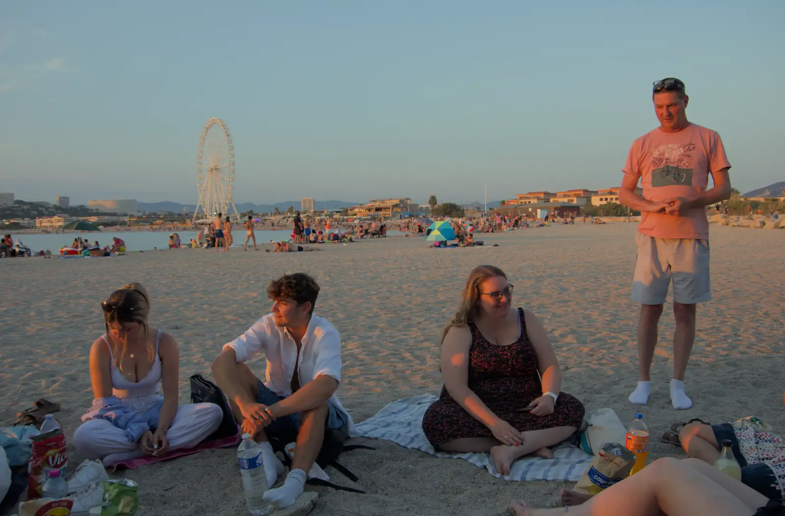 Sean stands around in the evening sun, from Olympic Non-Sailing, Notre Dame, and the Journey Home, Marseille, France - 8th August 2024