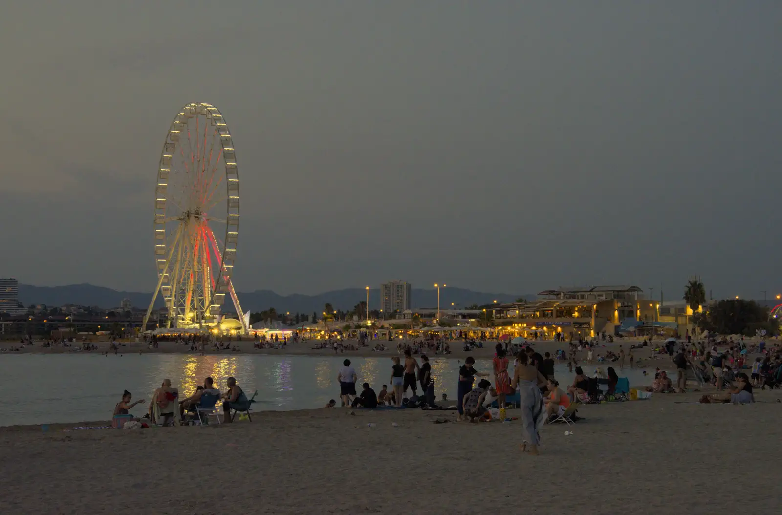 The ferris wheel is lit up , from Olympic Non-Sailing, Notre Dame, and the Journey Home, Marseille, France - 8th August 2024