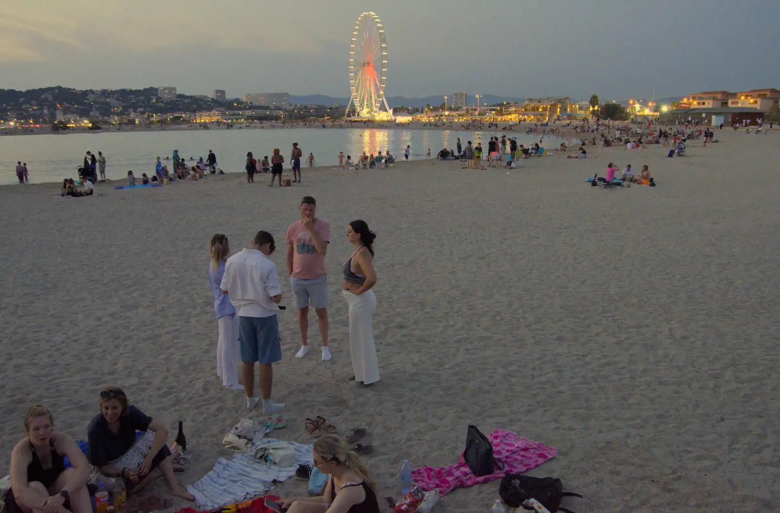 Chatting on the beach, from Olympic Non-Sailing, Notre Dame, and the Journey Home, Marseille, France - 8th August 2024