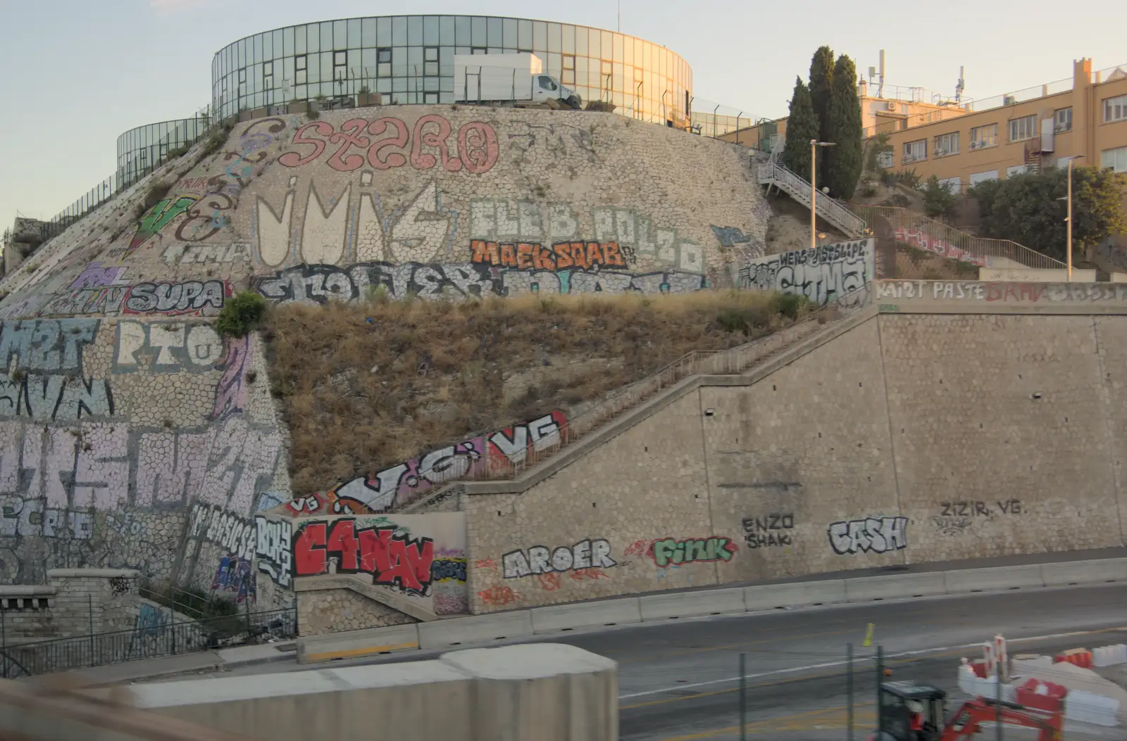 A heavily-graffitoed part of Marseille, from Olympic Non-Sailing, Notre Dame, and the Journey Home, Marseille, France - 8th August 2024