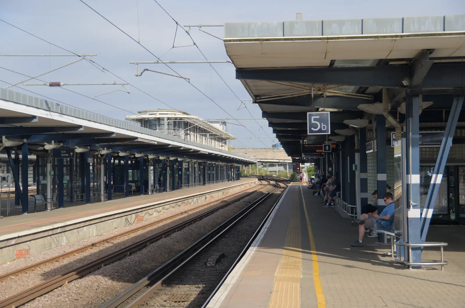 Waiting on Platform 5b at Ashford International, from Olympic Non-Sailing, Notre Dame, and the Journey Home, Marseille, France - 8th August 2024