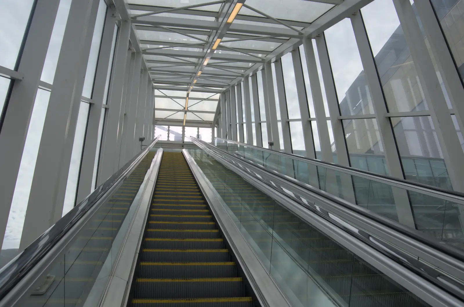 A long escalator to the shopping centre, from Olympic Non-Sailing, Notre Dame, and the Journey Home, Marseille, France - 8th August 2024