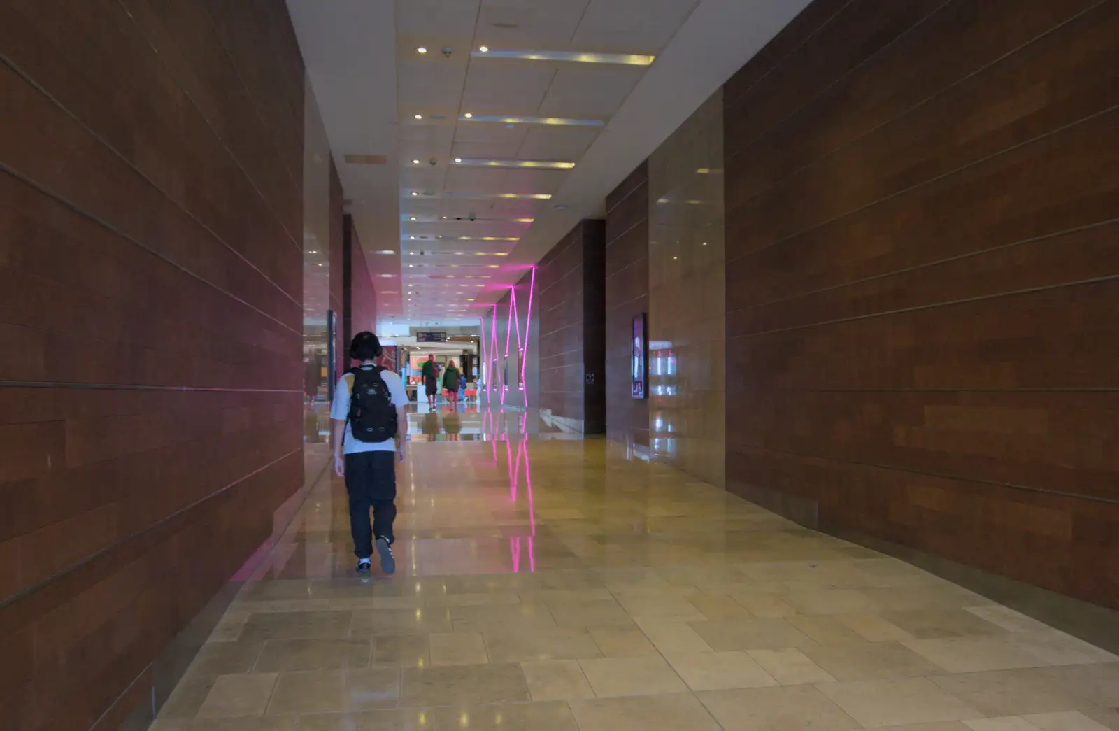 A long corridor leads to the world of shopping, from Olympic Non-Sailing, Notre Dame, and the Journey Home, Marseille, France - 8th August 2024