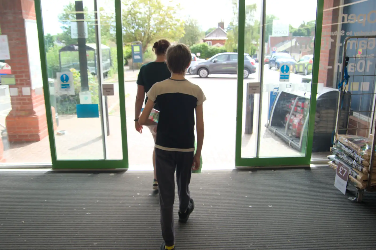 Isobel and Harry in Harleston Co-op, from Camping at Weybread, and the BSCC at Cotton and Dickleburgh - 14th August 2024