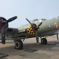 The B-17 Sally B/Memphis Belle is parked up, Flying in a Dragon Rapide, IWM Duxford, Cambridgeshire - 17th August 2024