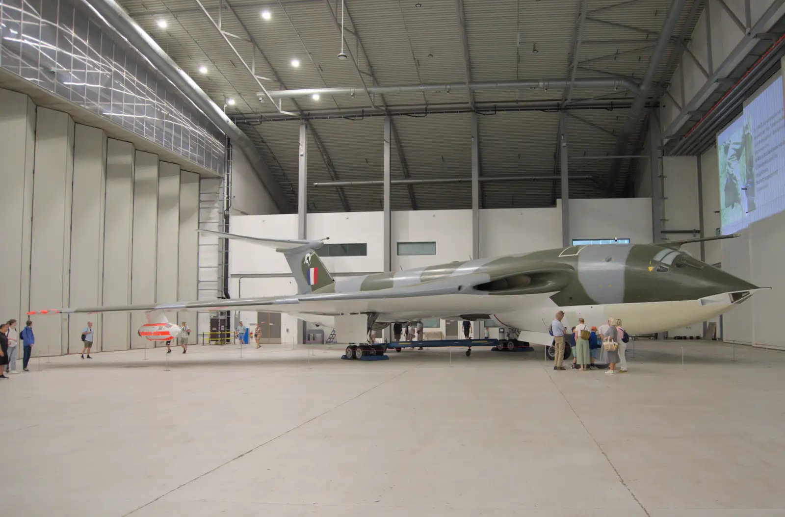 There's a solitary Victor bomber in a hangar, from Flying in a Dragon Rapide, IWM Duxford, Cambridgeshire - 17th August 2024