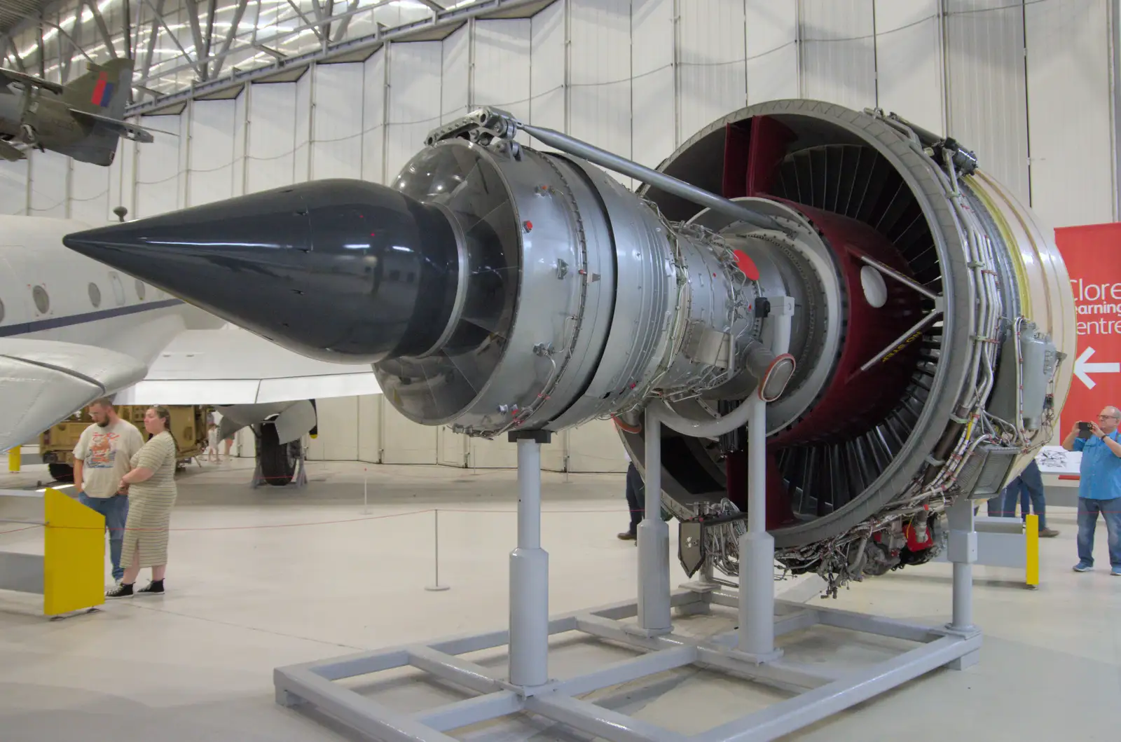 A giant Rolls-Royce Trent aero engine, from Flying in a Dragon Rapide, IWM Duxford, Cambridgeshire - 17th August 2024