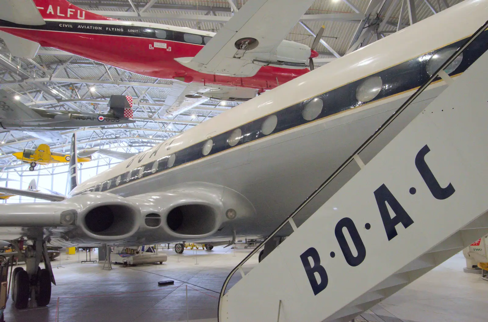 A Comet 4's engine intakes, from Flying in a Dragon Rapide, IWM Duxford, Cambridgeshire - 17th August 2024