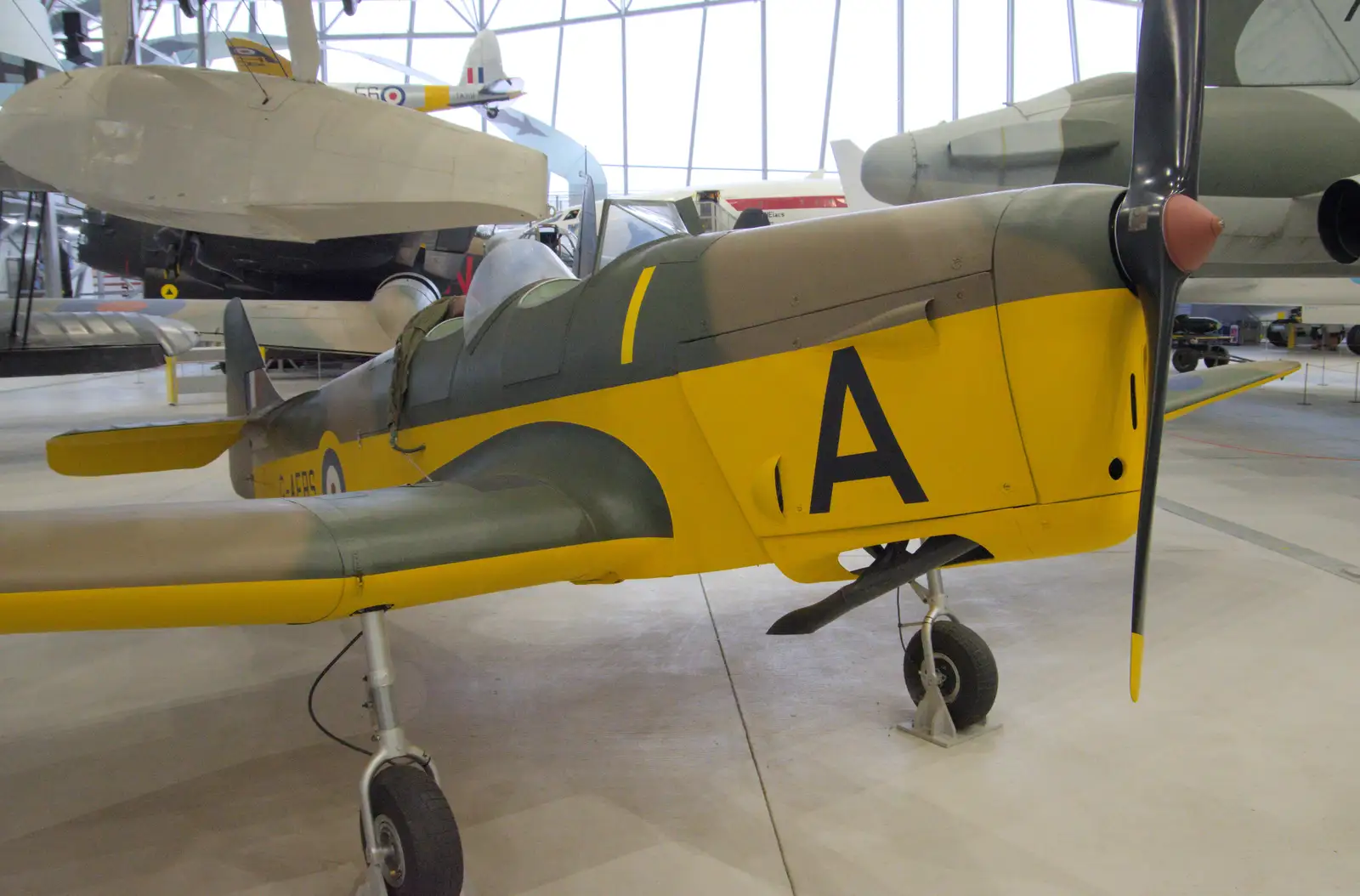 A tiny Miles Magister trainer, from Flying in a Dragon Rapide, IWM Duxford, Cambridgeshire - 17th August 2024