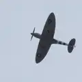 The iconic silhouette of a passing Spitfire, Flying in a Dragon Rapide, IWM Duxford, Cambridgeshire - 17th August 2024