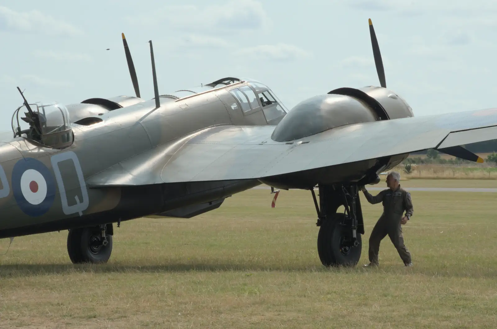 A Bristol Blenheim is readied for flight, from Flying in a Dragon Rapide, IWM Duxford, Cambridgeshire - 17th August 2024