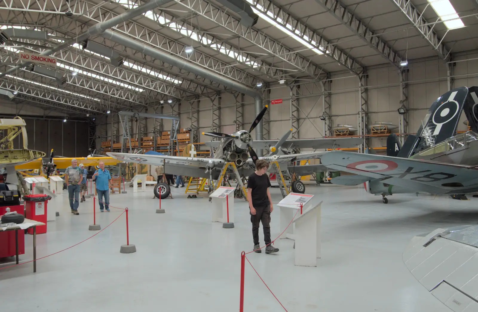 We check out the working-aircraft-in-repair hangar, from Flying in a Dragon Rapide, IWM Duxford, Cambridgeshire - 17th August 2024