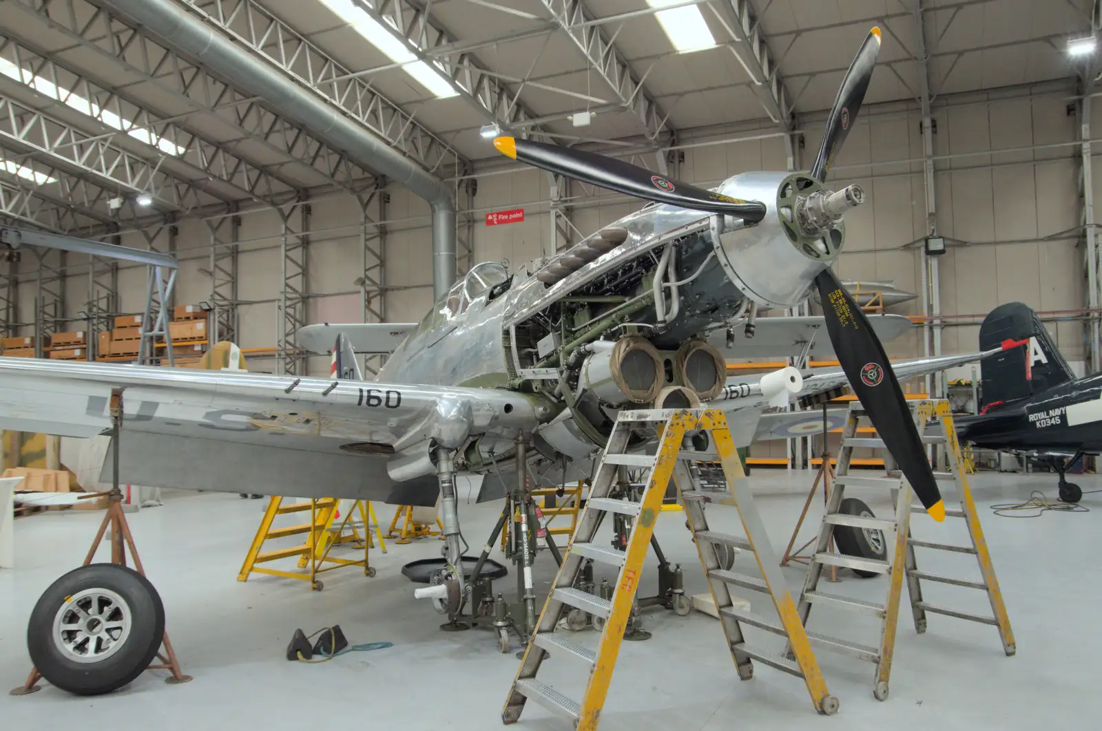 A stripped-back Hawker Tempest, from Flying in a Dragon Rapide, IWM Duxford, Cambridgeshire - 17th August 2024