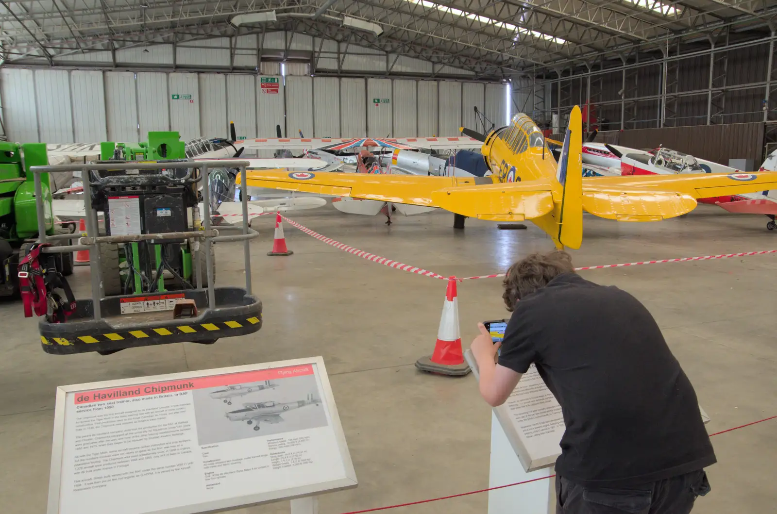 Fred tries to get a photo of Marinell, from Flying in a Dragon Rapide, IWM Duxford, Cambridgeshire - 17th August 2024