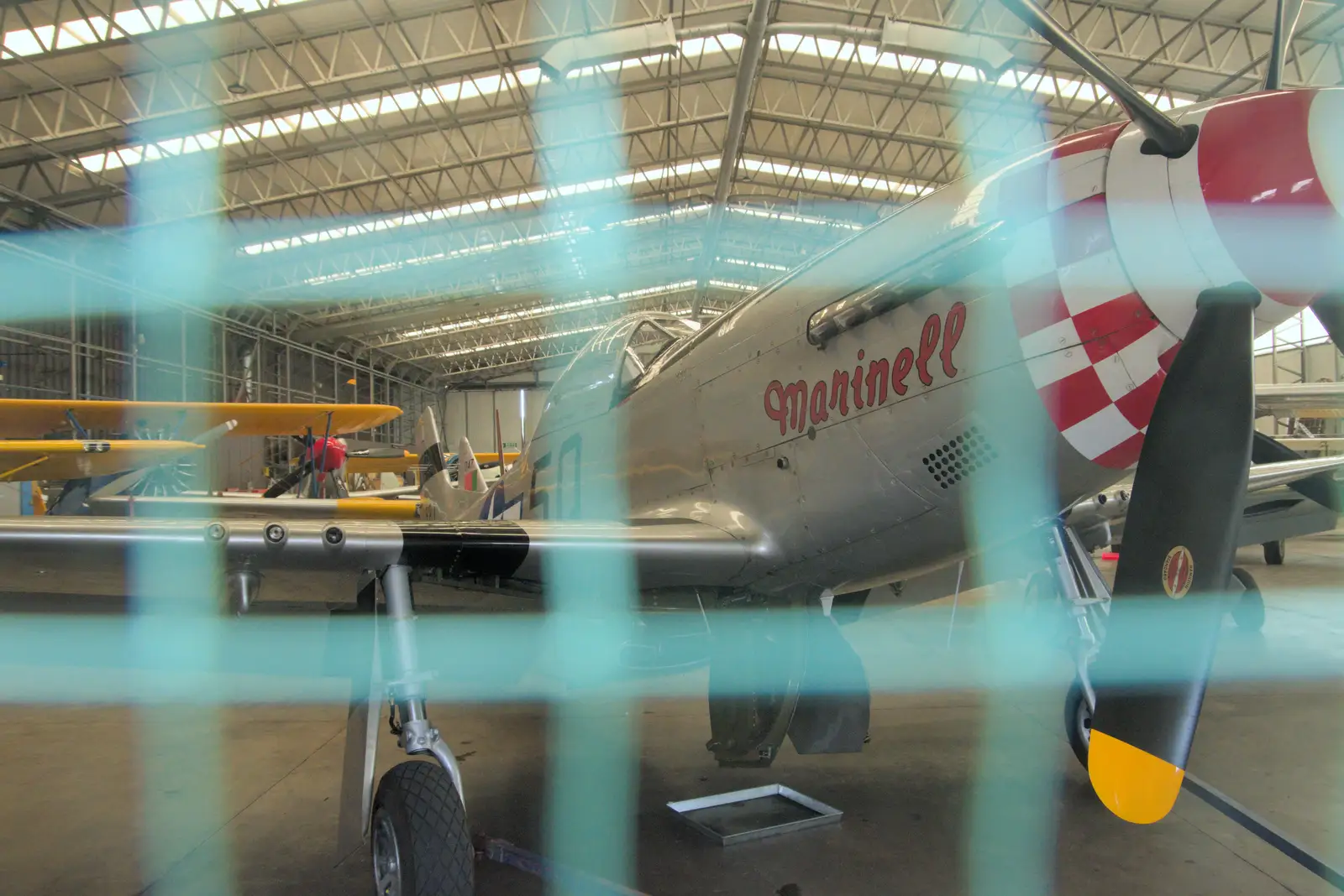 Marinell through the safety glass, from Flying in a Dragon Rapide, IWM Duxford, Cambridgeshire - 17th August 2024