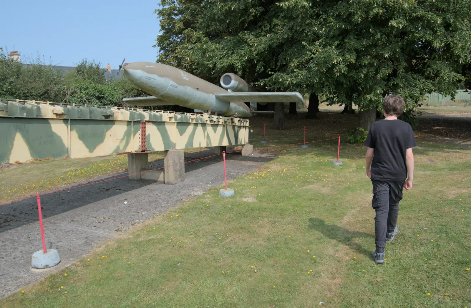 We look at a mock up of a V-1 bomb and its launcher, from Flying in a Dragon Rapide, IWM Duxford, Cambridgeshire - 17th August 2024