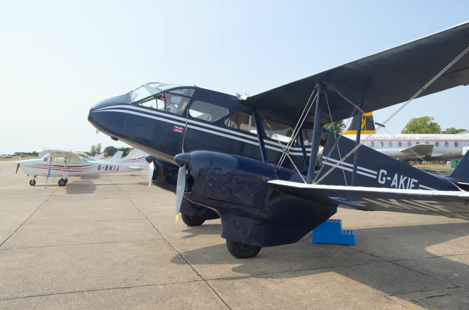 The Dragon Rapide G-AKIF at Duxford, from Flying in a Dragon Rapide, IWM Duxford, Cambridgeshire - 17th August 2024