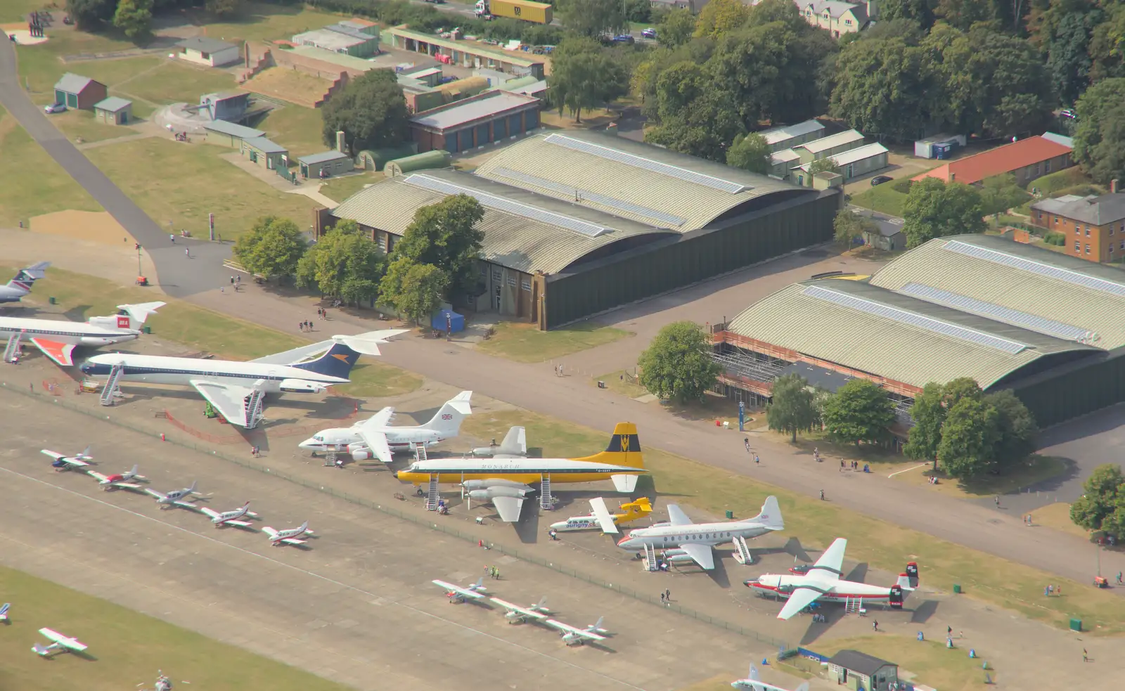 The outdoor collection of British airliners, from Flying in a Dragon Rapide, IWM Duxford, Cambridgeshire - 17th August 2024