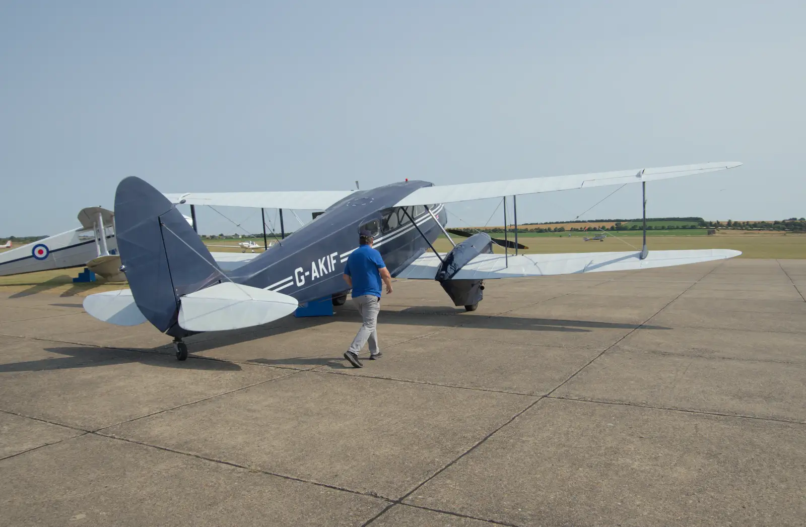 A rear view of the Dragon Rapide, from Flying in a Dragon Rapide, IWM Duxford, Cambridgeshire - 17th August 2024