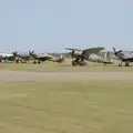 There's a nice lineup of warbirds on the grass, Flying in a Dragon Rapide, IWM Duxford, Cambridgeshire - 17th August 2024