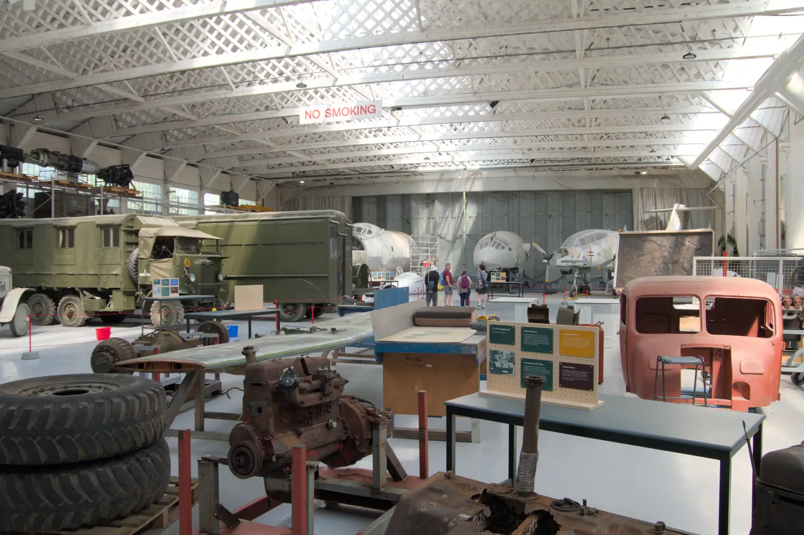 An original WWII hangar, from Flying in a Dragon Rapide, IWM Duxford, Cambridgeshire - 17th August 2024