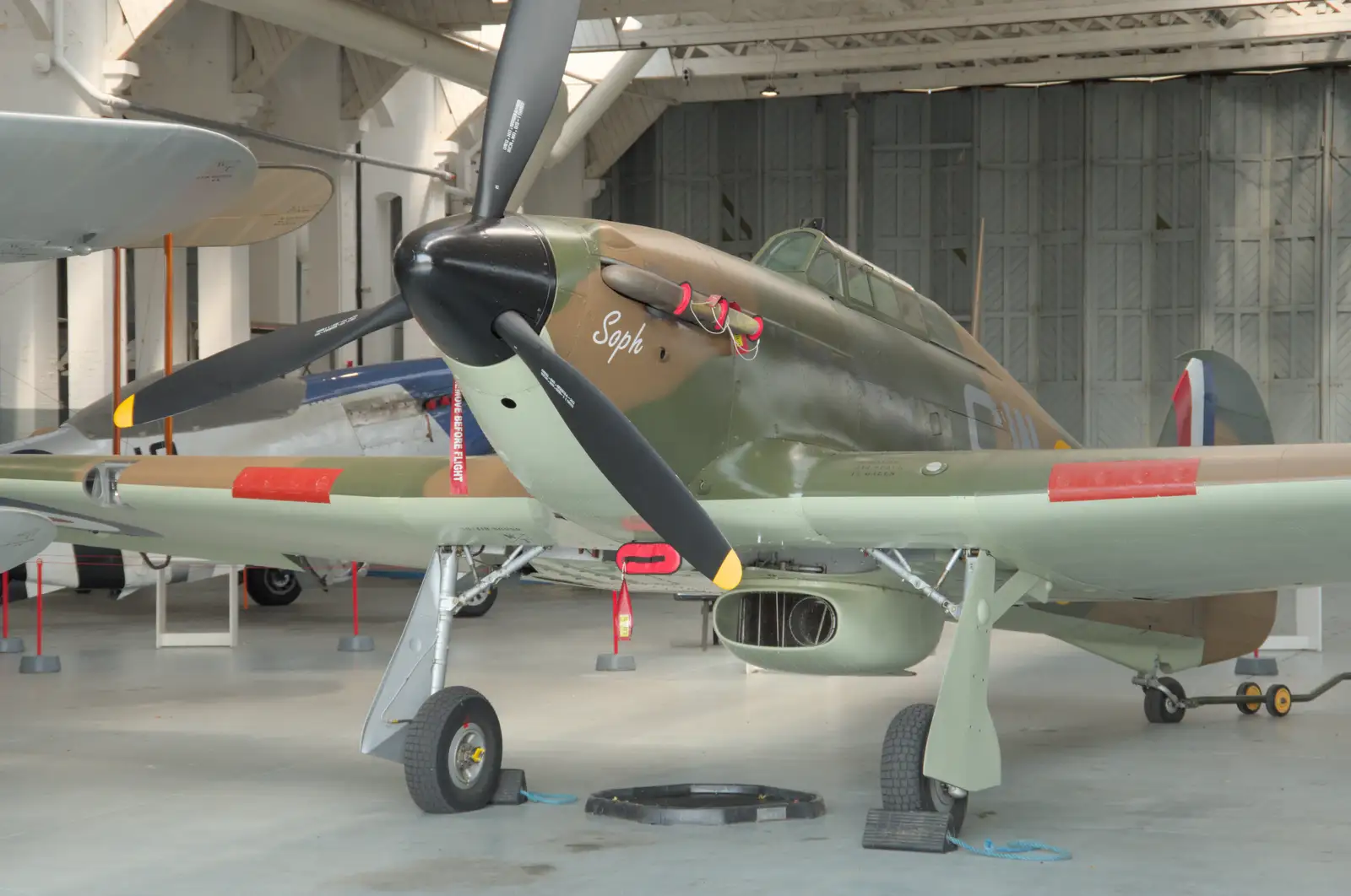 A Hurricane called 'Soph', from Flying in a Dragon Rapide, IWM Duxford, Cambridgeshire - 17th August 2024