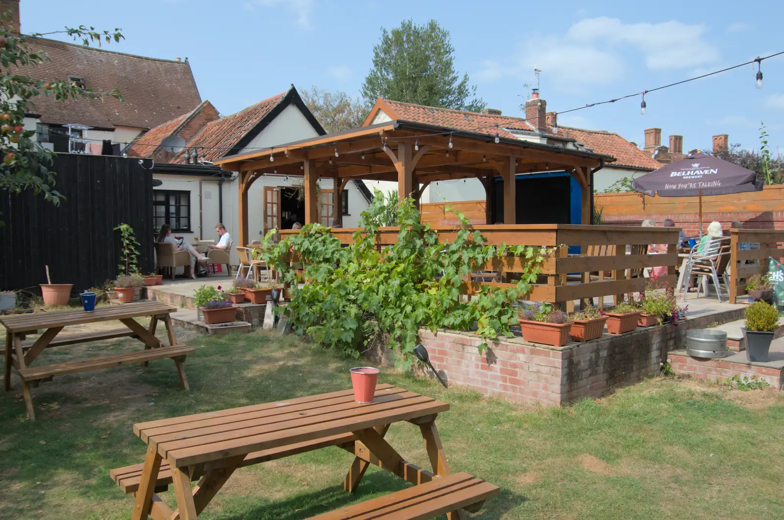 The beer garden of the Crossways, from A Trip to Ickworth House with Sis, Horringer - 19th August 2024