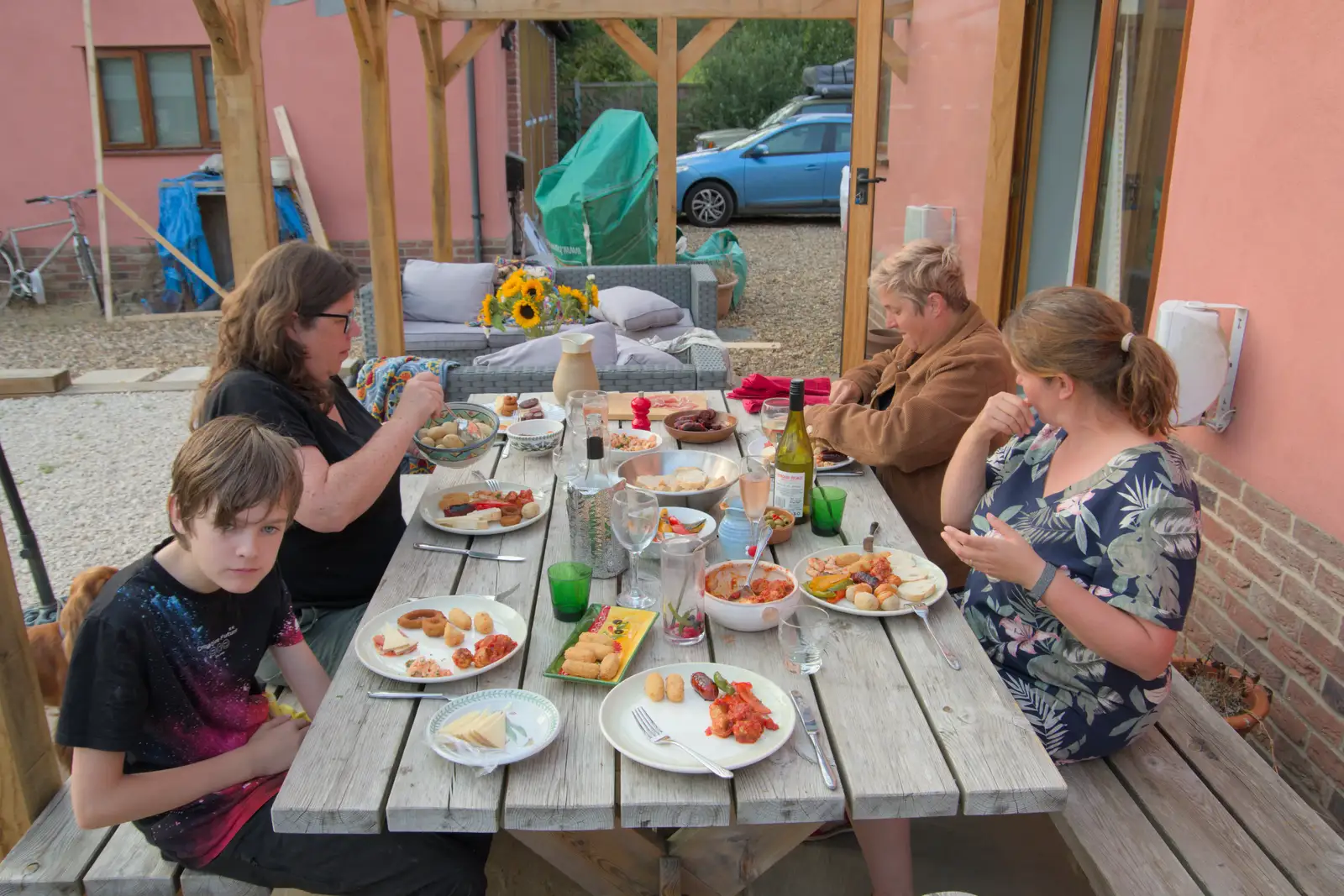 Nosher makes tapas for tea, from A Trip to Ickworth House with Sis, Horringer - 19th August 2024