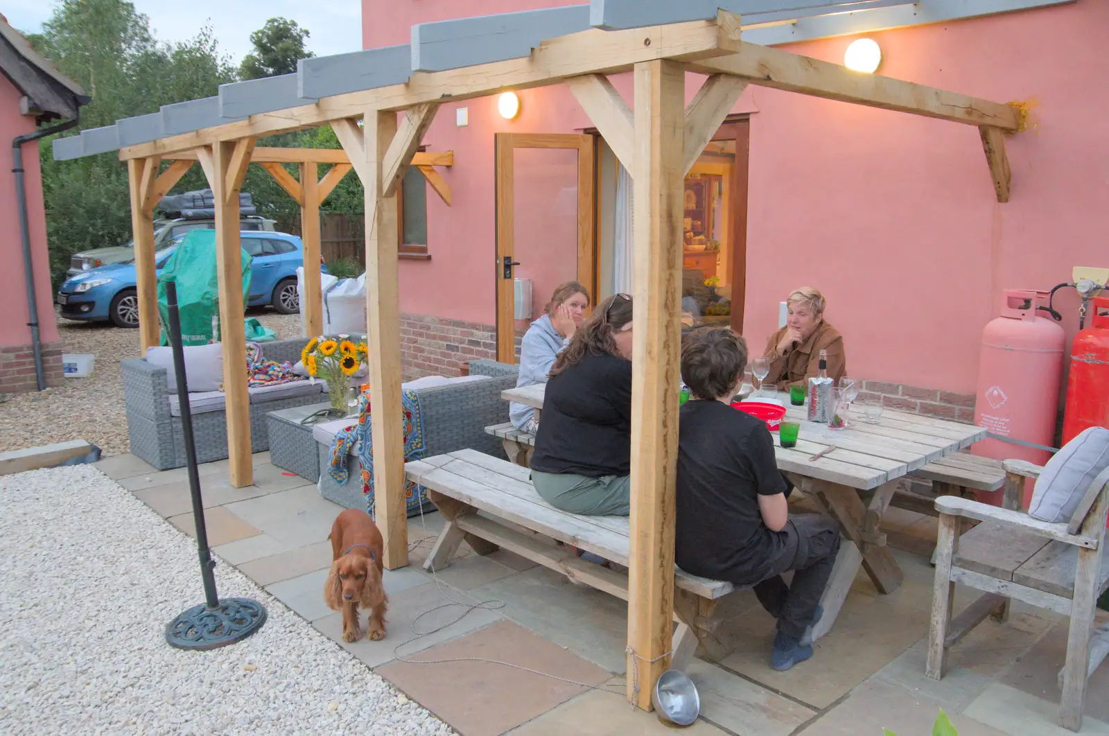 Dinner on the patio, from A Trip to Ickworth House with Sis, Horringer - 19th August 2024