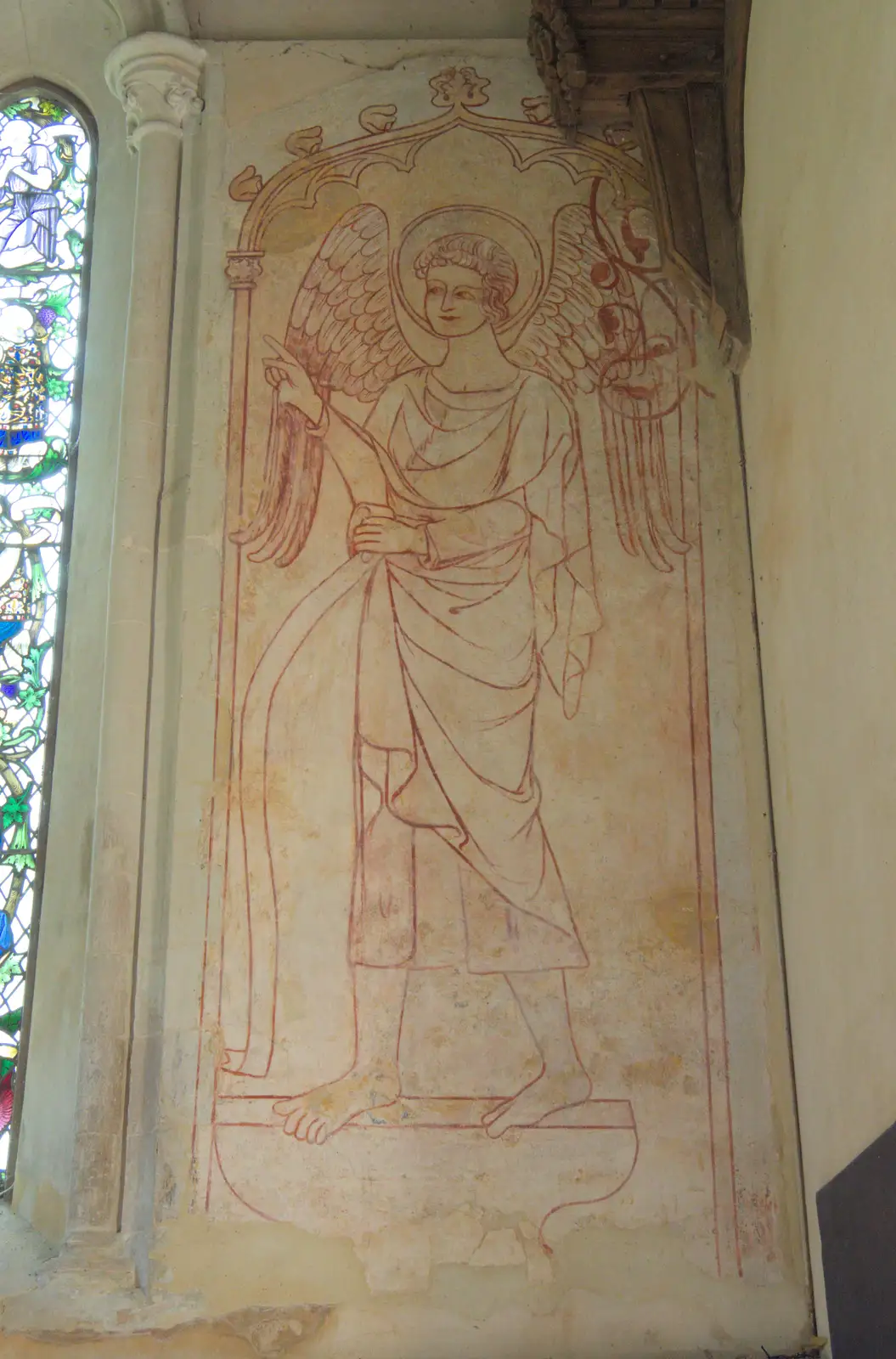 A mediaeval anglel stands on a bathtub, from A Trip to Ickworth House with Sis, Horringer - 19th August 2024