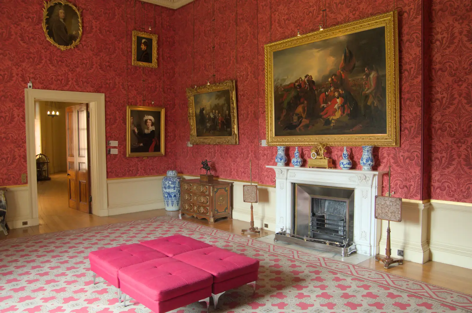 A flock-wallpapered drawing room, from A Trip to Ickworth House with Sis, Horringer - 19th August 2024