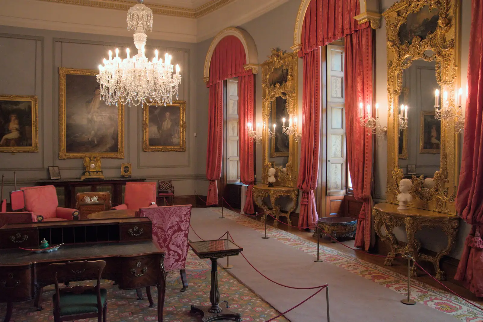 Red curtains and a candelabra, from A Trip to Ickworth House with Sis, Horringer - 19th August 2024