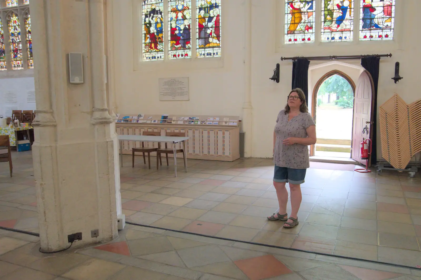 Sis in Bury St. Edmunds cathedral, from A Trip to Ickworth House with Sis, Horringer - 19th August 2024