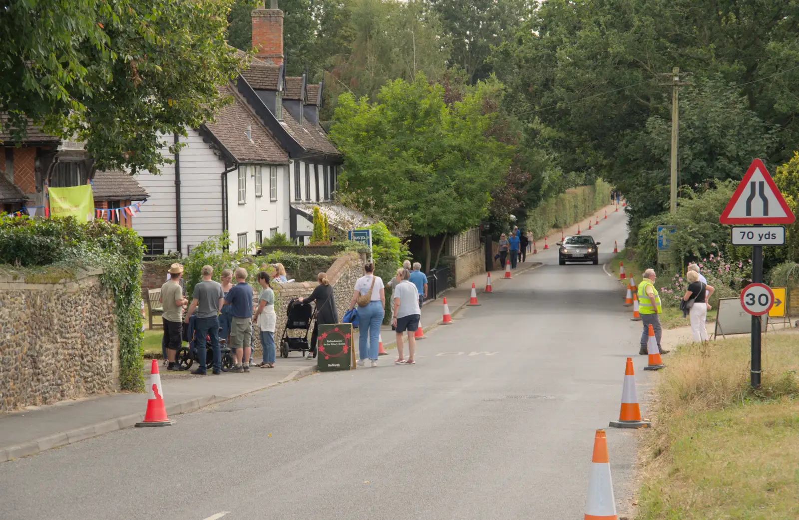 The road to Hunston in Walsham le Willows, from A Summer Party, and the GSB at Walsham le Willows, Suffolk - 26th August 2024