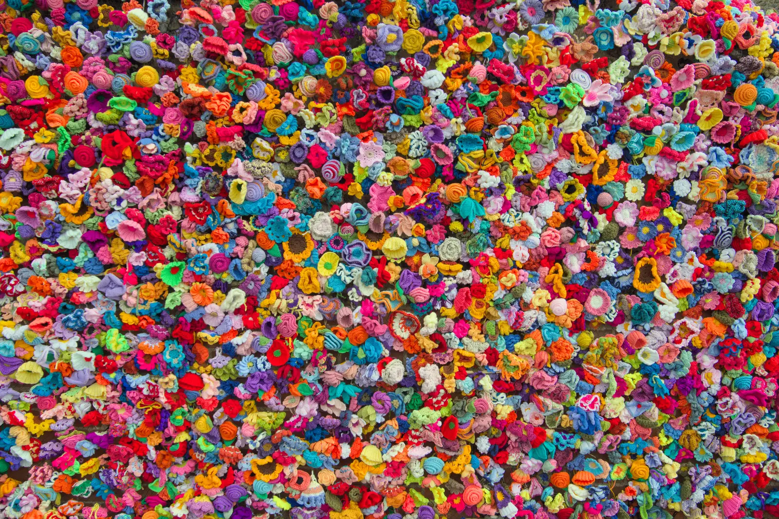 There's an amazing crochet flower wall, from A Summer Party, and the GSB at Walsham le Willows, Suffolk - 26th August 2024