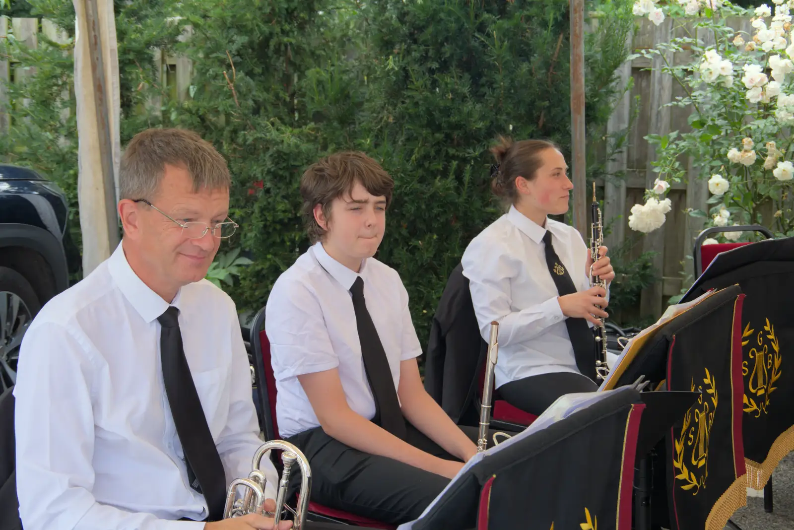 Nosher, Fred and Kerry, from A Summer Party, and the GSB at Walsham le Willows, Suffolk - 26th August 2024