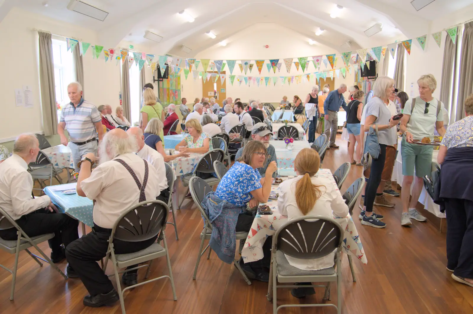 It's crowded in the village hall, from A Summer Party, and the GSB at Walsham le Willows, Suffolk - 26th August 2024