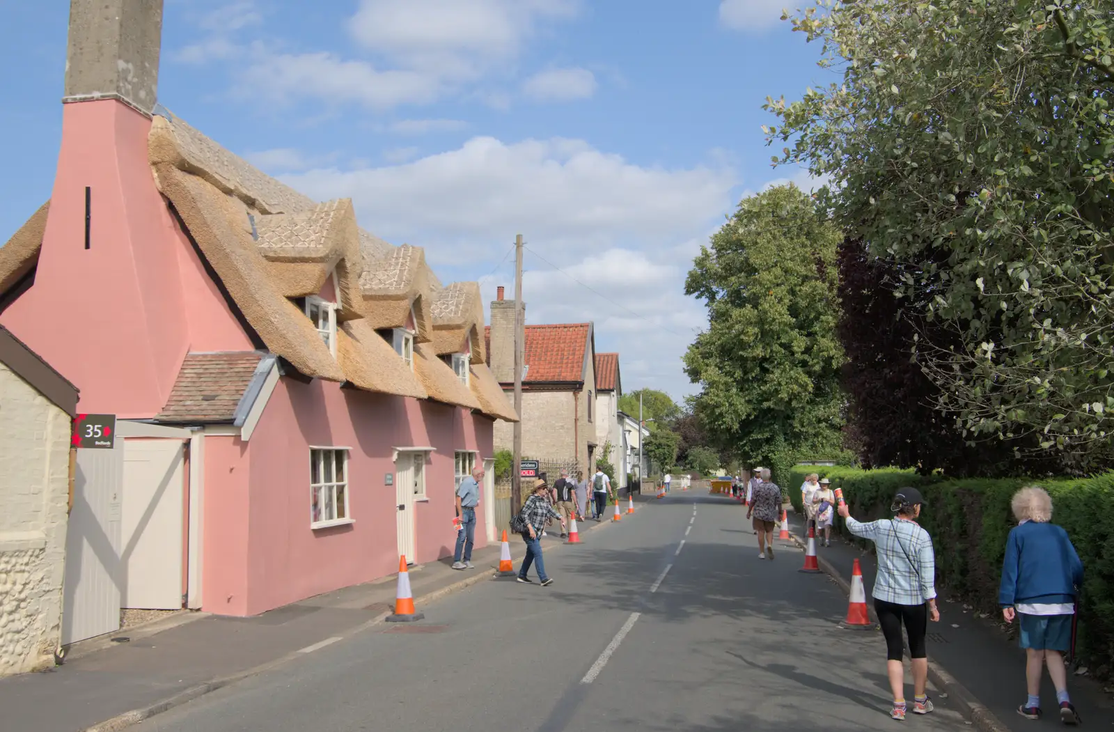 Nice new thatching on a house on the High Street, from A Summer Party, and the GSB at Walsham le Willows, Suffolk - 26th August 2024