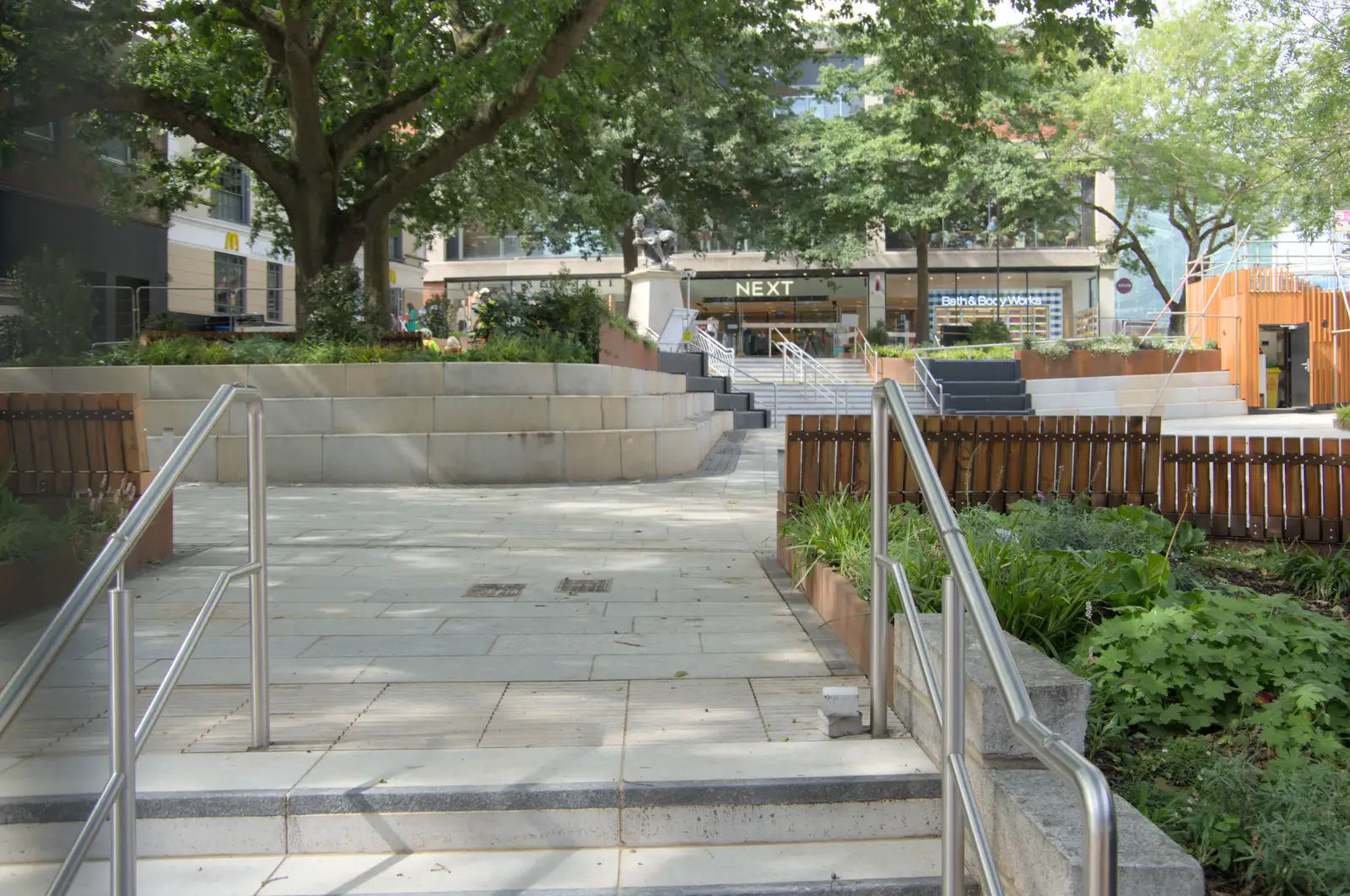 New steps on the Haymarket, from The Death of the Feather Factory, Diss, Norfolk - 30th August 2024