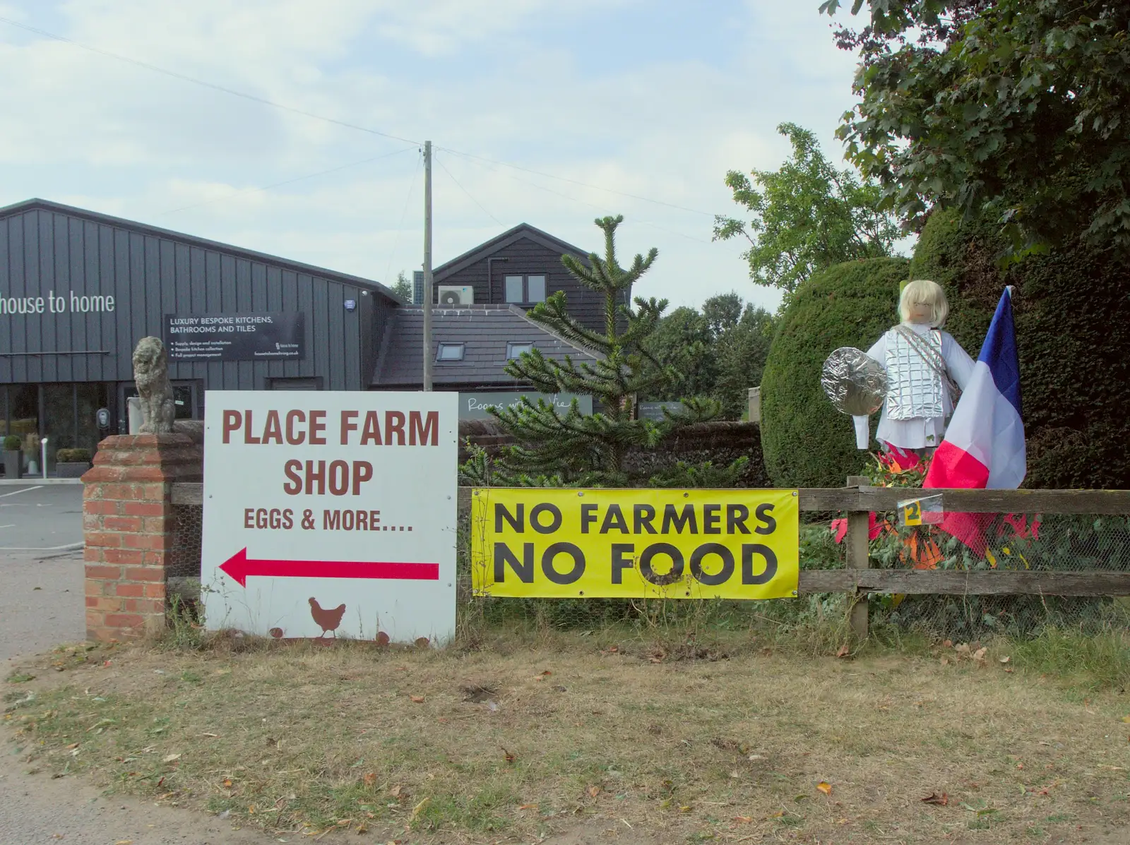 Place Farm has a Jean d'Arc, along with a protest, from A Protest on the Beach, Aldeburgh, Suffolk - 1st September 2024