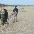 Isobel and Harry on Aldeburgh beach, A Protest on the Beach, Aldeburgh, Suffolk - 1st September 2024