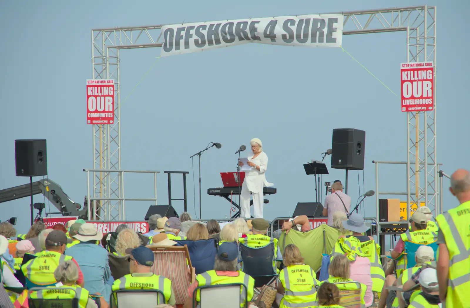 Diana Quick reads some poetry, from A Protest on the Beach, Aldeburgh, Suffolk - 1st September 2024