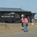 People outside the fish smoking hut, A Protest on the Beach, Aldeburgh, Suffolk - 1st September 2024