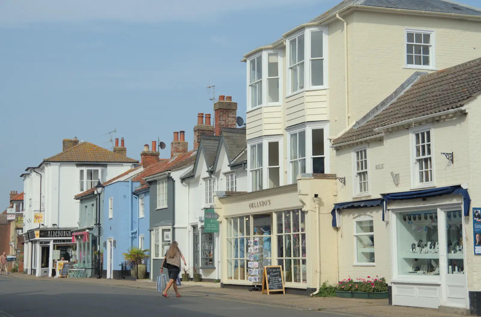 Seaside buildings on High Street, from A Protest on the Beach, Aldeburgh, Suffolk - 1st September 2024