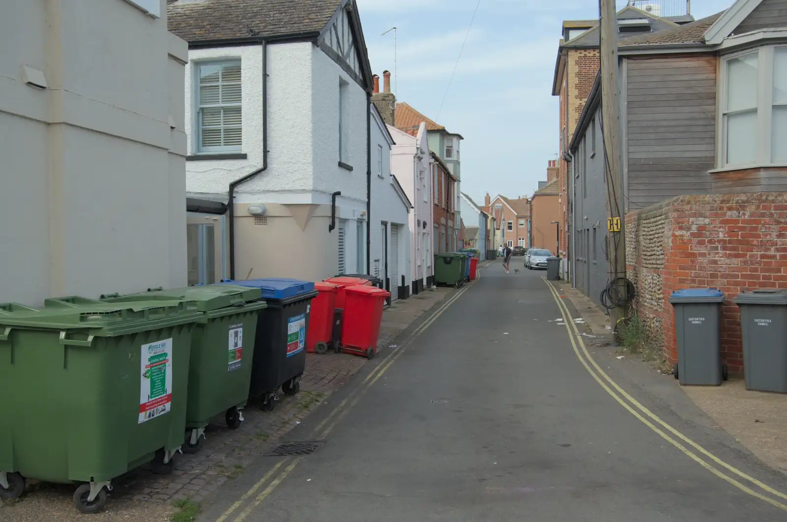 Wheelie bins on Crabbe Street, from A Protest on the Beach, Aldeburgh, Suffolk - 1st September 2024