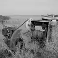 A derelict winch in the long grass, A Protest on the Beach, Aldeburgh, Suffolk - 1st September 2024